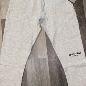 Essentials Gray Sweatpants Relaxed Fit Cotton-Blend